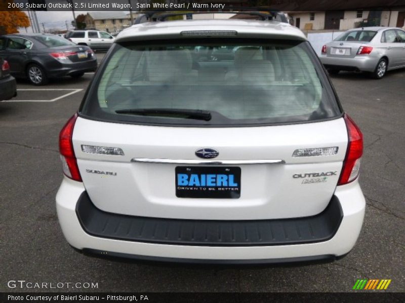 Satin White Pearl / Warm Ivory 2008 Subaru Outback 2.5i Limited Wagon