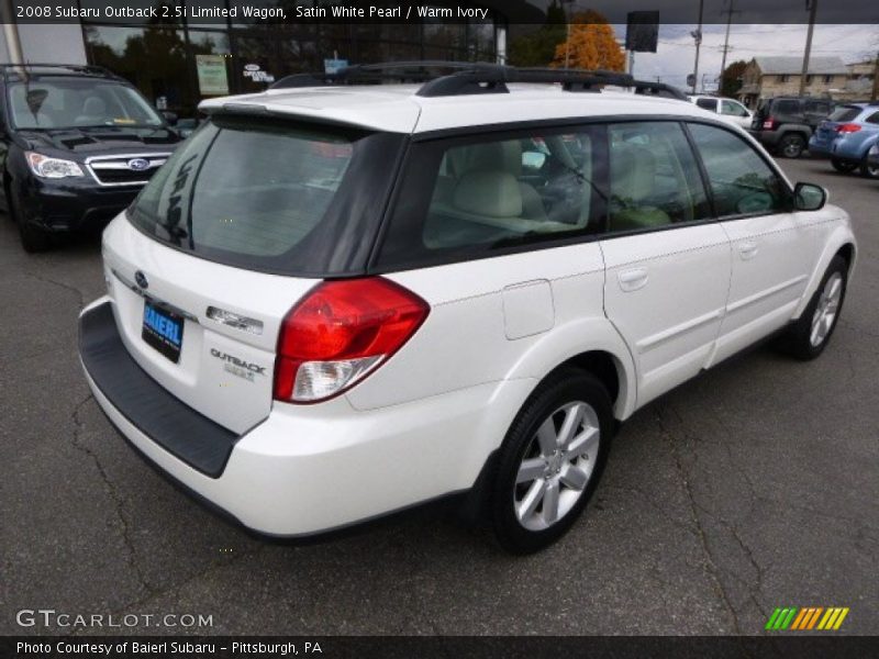Satin White Pearl / Warm Ivory 2008 Subaru Outback 2.5i Limited Wagon
