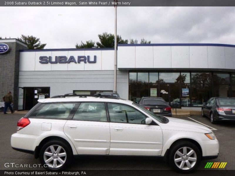 Satin White Pearl / Warm Ivory 2008 Subaru Outback 2.5i Limited Wagon
