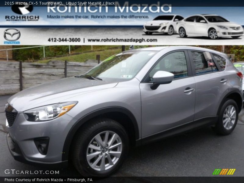 Liquid Silver Metallic / Black 2015 Mazda CX-5 Touring AWD