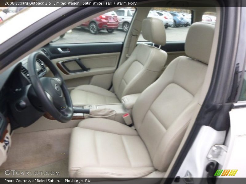 Satin White Pearl / Warm Ivory 2008 Subaru Outback 2.5i Limited Wagon