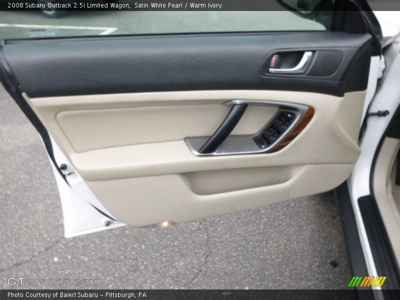 Satin White Pearl / Warm Ivory 2008 Subaru Outback 2.5i Limited Wagon