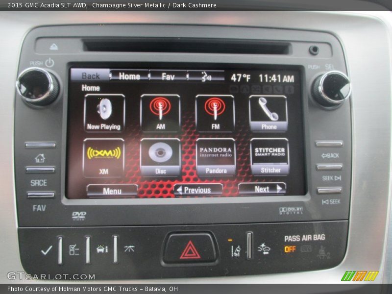 Champagne Silver Metallic / Dark Cashmere 2015 GMC Acadia SLT AWD