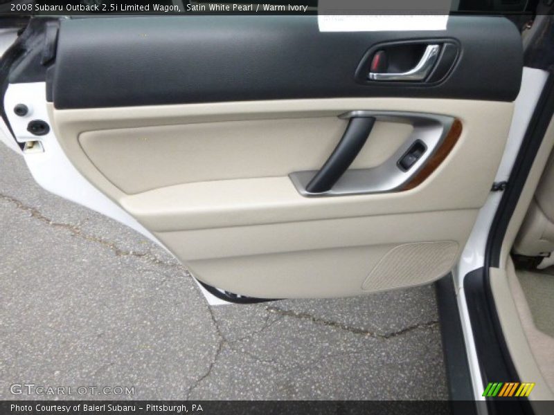 Satin White Pearl / Warm Ivory 2008 Subaru Outback 2.5i Limited Wagon