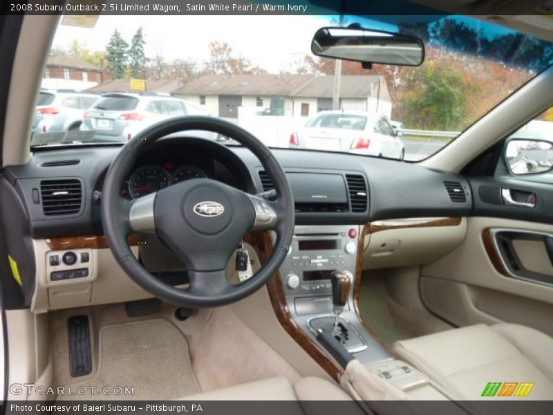 Satin White Pearl / Warm Ivory 2008 Subaru Outback 2.5i Limited Wagon