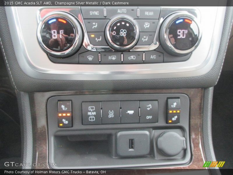 Champagne Silver Metallic / Dark Cashmere 2015 GMC Acadia SLT AWD