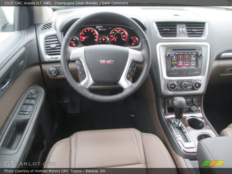 Champagne Silver Metallic / Dark Cashmere 2015 GMC Acadia SLT AWD