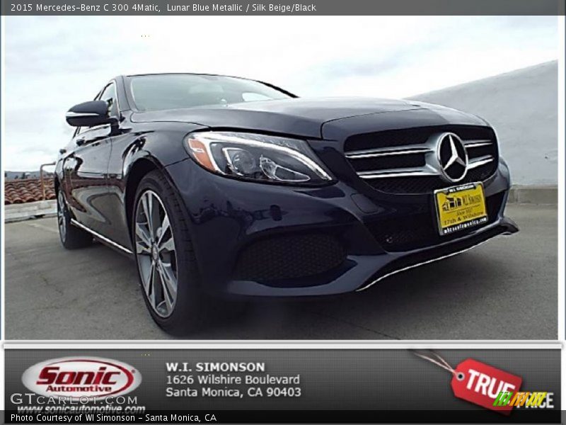 Lunar Blue Metallic / Silk Beige/Black 2015 Mercedes-Benz C 300 4Matic