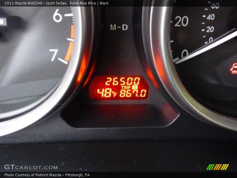 Kona Blue Mica / Black 2011 Mazda MAZDA6 i Sport Sedan