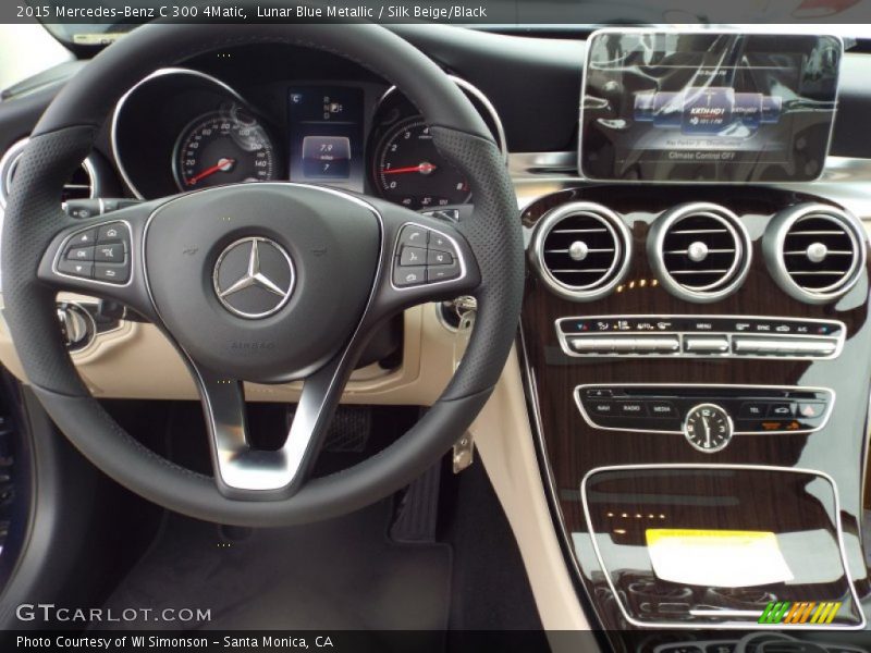 Lunar Blue Metallic / Silk Beige/Black 2015 Mercedes-Benz C 300 4Matic