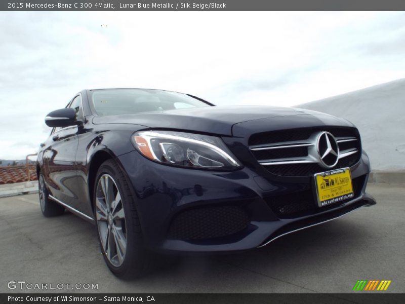 Lunar Blue Metallic / Silk Beige/Black 2015 Mercedes-Benz C 300 4Matic