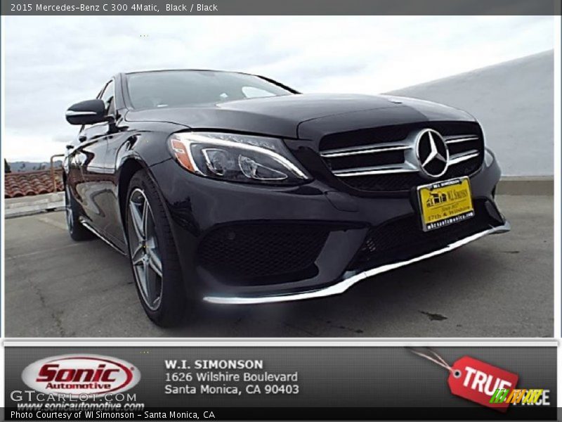 Black / Black 2015 Mercedes-Benz C 300 4Matic