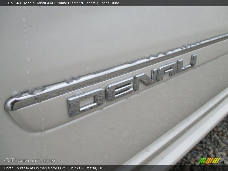 White Diamond Tricoat / Cocoa Dune 2015 GMC Acadia Denali AWD