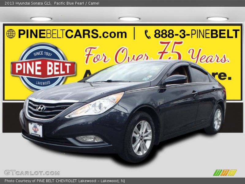 Pacific Blue Pearl / Camel 2013 Hyundai Sonata GLS