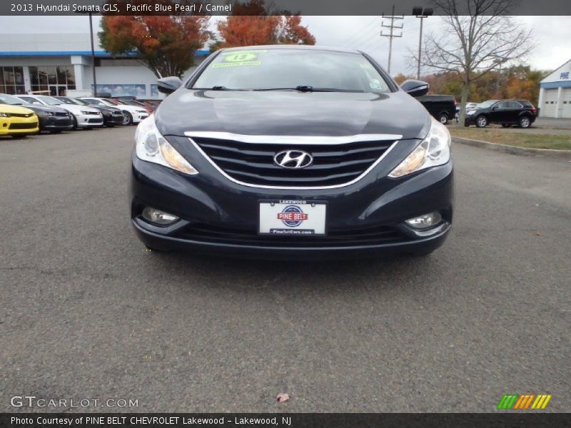 Pacific Blue Pearl / Camel 2013 Hyundai Sonata GLS