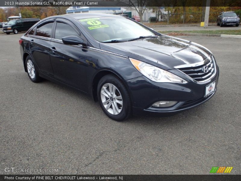 Pacific Blue Pearl / Camel 2013 Hyundai Sonata GLS