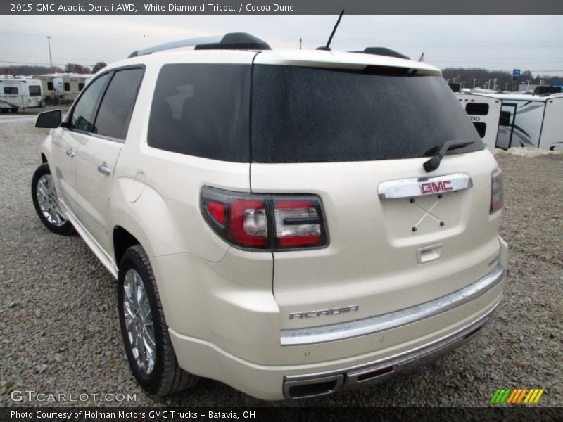 White Diamond Tricoat / Cocoa Dune 2015 GMC Acadia Denali AWD
