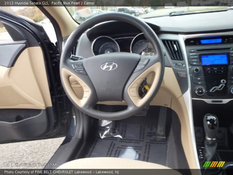 Pacific Blue Pearl / Camel 2013 Hyundai Sonata GLS