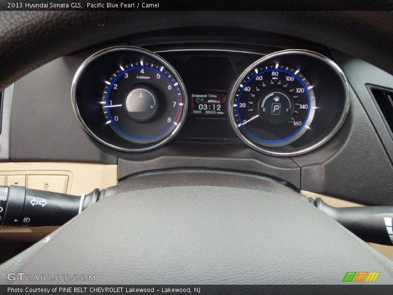 Pacific Blue Pearl / Camel 2013 Hyundai Sonata GLS