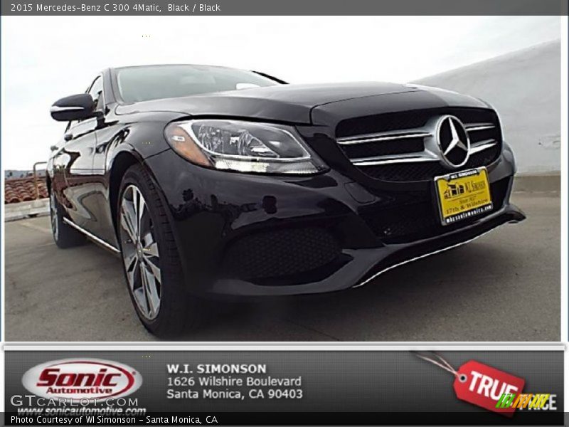 Black / Black 2015 Mercedes-Benz C 300 4Matic