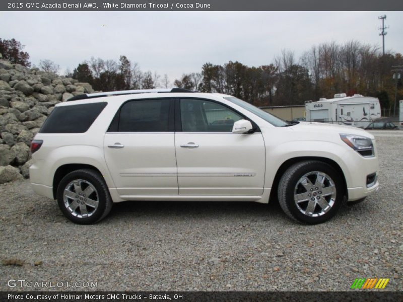 White Diamond Tricoat / Cocoa Dune 2015 GMC Acadia Denali AWD