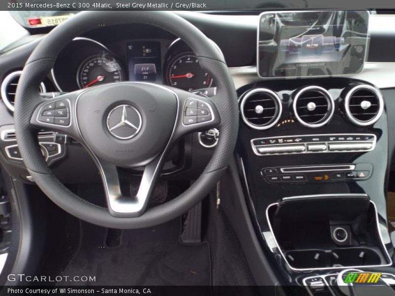 Steel Grey Metallic / Grey/Black 2015 Mercedes-Benz C 300 4Matic