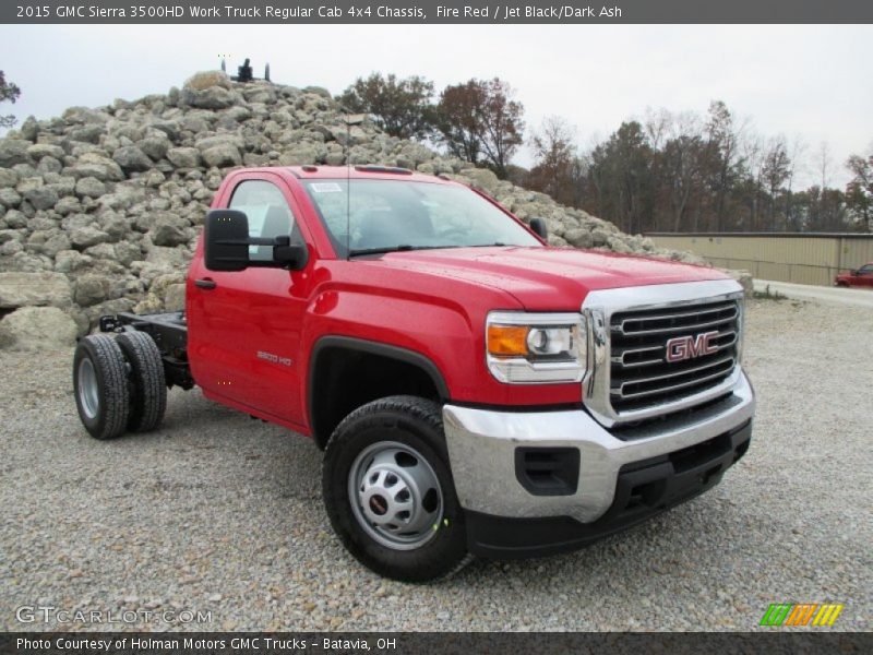 Fire Red / Jet Black/Dark Ash 2015 GMC Sierra 3500HD Work Truck Regular Cab 4x4 Chassis