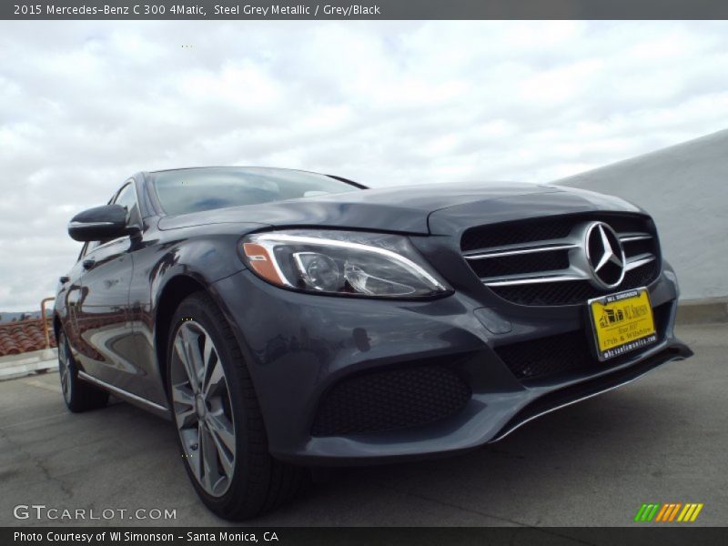 Steel Grey Metallic / Grey/Black 2015 Mercedes-Benz C 300 4Matic