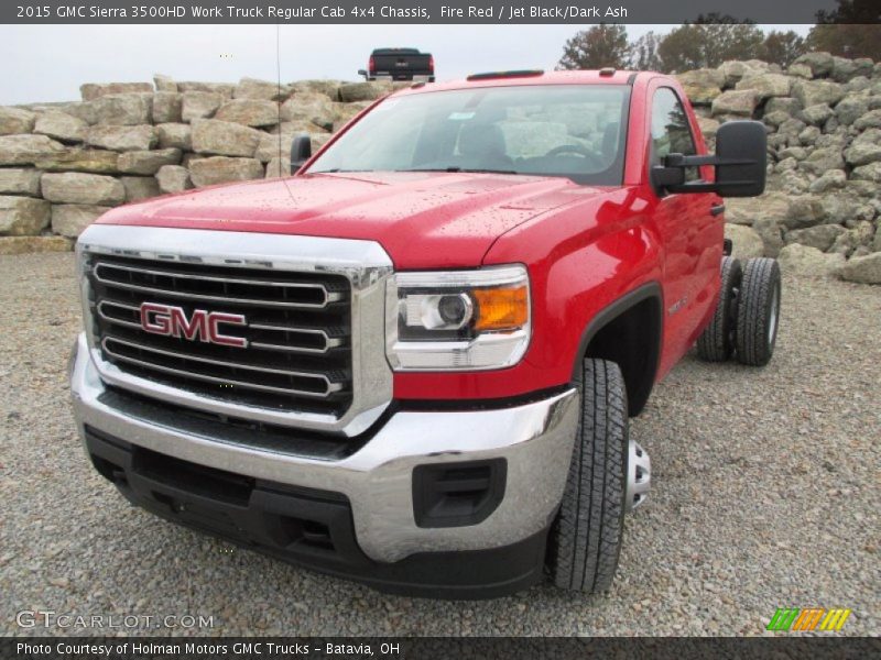 Fire Red / Jet Black/Dark Ash 2015 GMC Sierra 3500HD Work Truck Regular Cab 4x4 Chassis