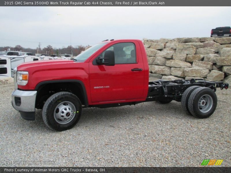 Fire Red / Jet Black/Dark Ash 2015 GMC Sierra 3500HD Work Truck Regular Cab 4x4 Chassis