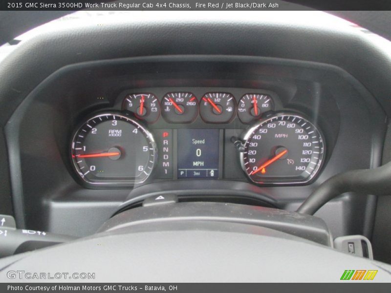 Fire Red / Jet Black/Dark Ash 2015 GMC Sierra 3500HD Work Truck Regular Cab 4x4 Chassis