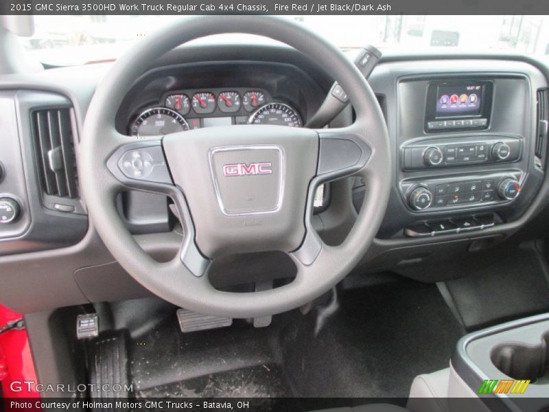 Fire Red / Jet Black/Dark Ash 2015 GMC Sierra 3500HD Work Truck Regular Cab 4x4 Chassis