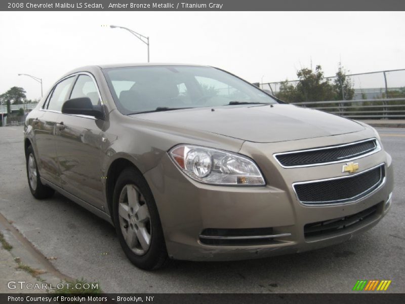 Amber Bronze Metallic / Titanium Gray 2008 Chevrolet Malibu LS Sedan
