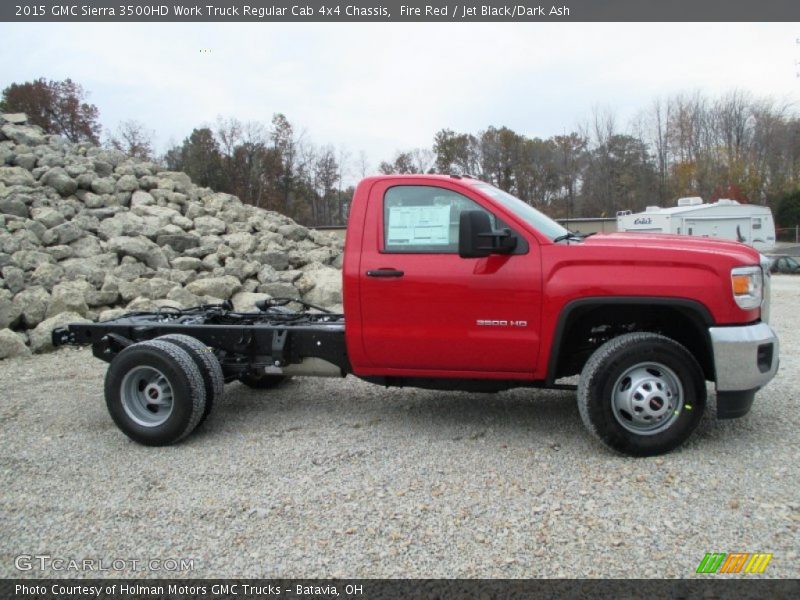 Fire Red / Jet Black/Dark Ash 2015 GMC Sierra 3500HD Work Truck Regular Cab 4x4 Chassis