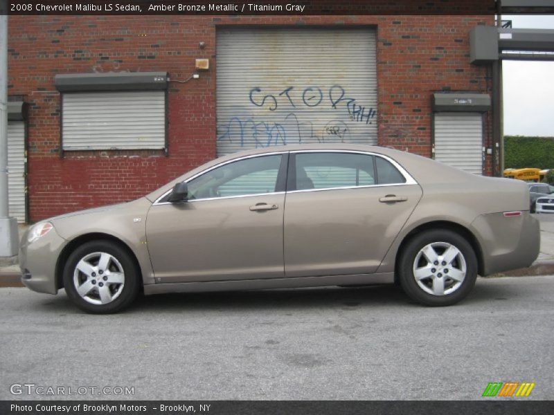 Amber Bronze Metallic / Titanium Gray 2008 Chevrolet Malibu LS Sedan