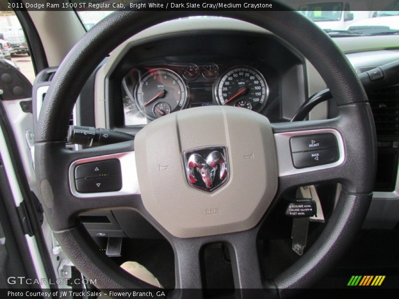 Bright White / Dark Slate Gray/Medium Graystone 2011 Dodge Ram 1500 ST Regular Cab