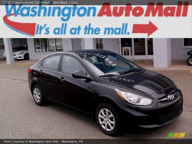 Ultra Black / Gray 2012 Hyundai Accent GLS 4 Door