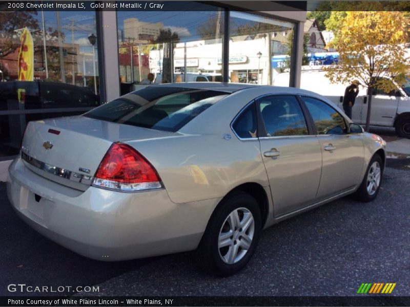Gold Mist Metallic / Gray 2008 Chevrolet Impala LS
