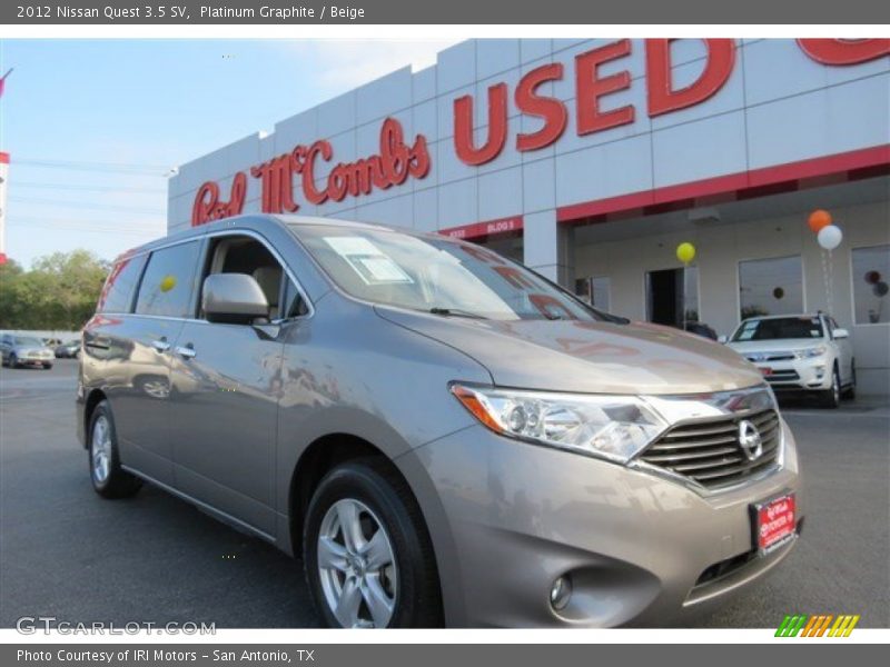 Platinum Graphite / Beige 2012 Nissan Quest 3.5 SV