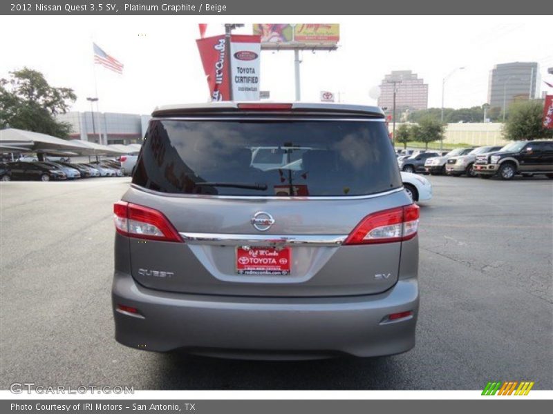 Platinum Graphite / Beige 2012 Nissan Quest 3.5 SV