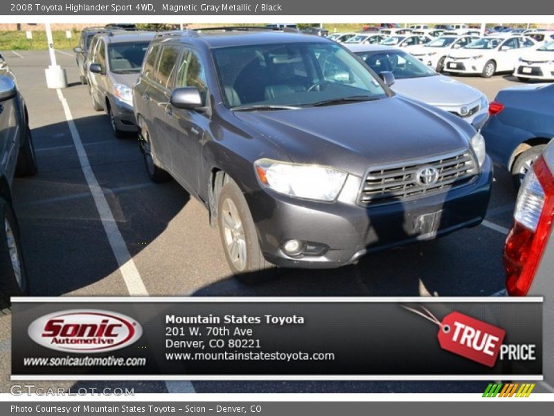 Magnetic Gray Metallic / Black 2008 Toyota Highlander Sport 4WD