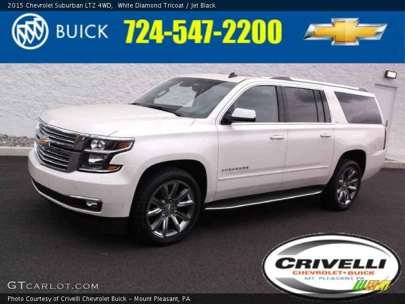 White Diamond Tricoat / Jet Black 2015 Chevrolet Suburban LTZ 4WD