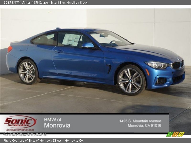 Estoril Blue Metallic / Black 2015 BMW 4 Series 435i Coupe
