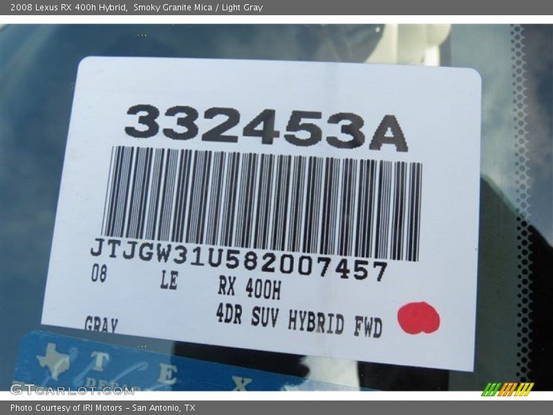 Smoky Granite Mica / Light Gray 2008 Lexus RX 400h Hybrid