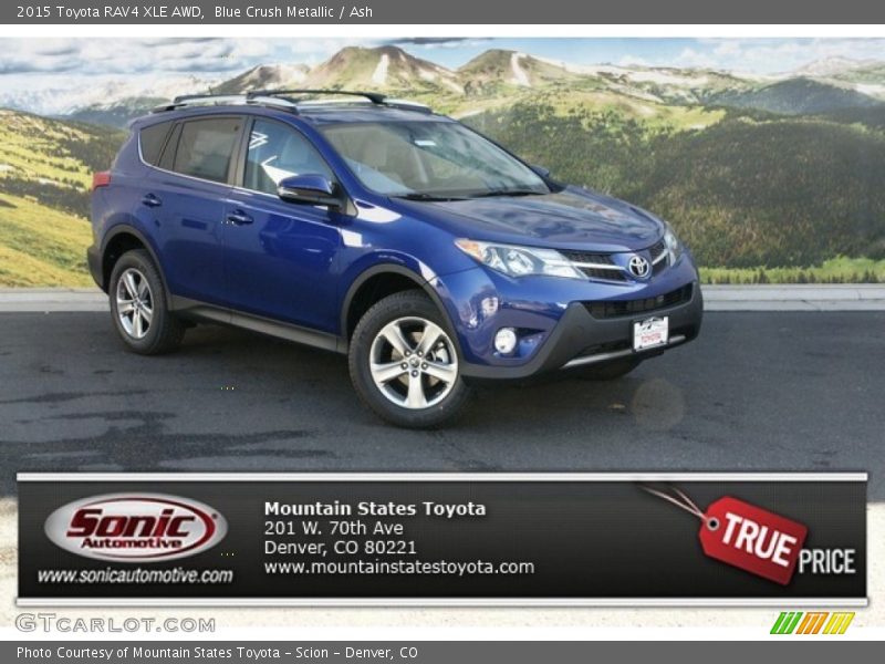 Blue Crush Metallic / Ash 2015 Toyota RAV4 XLE AWD