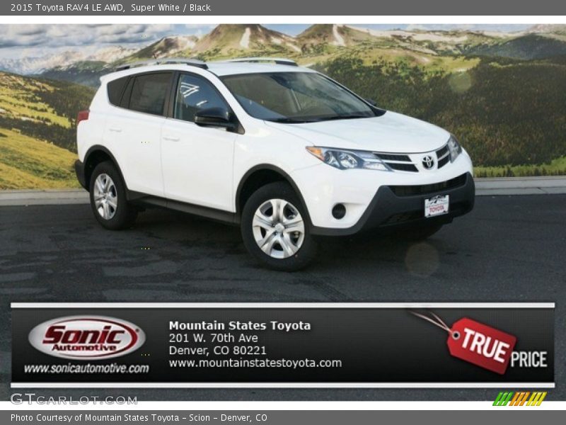 Super White / Black 2015 Toyota RAV4 LE AWD