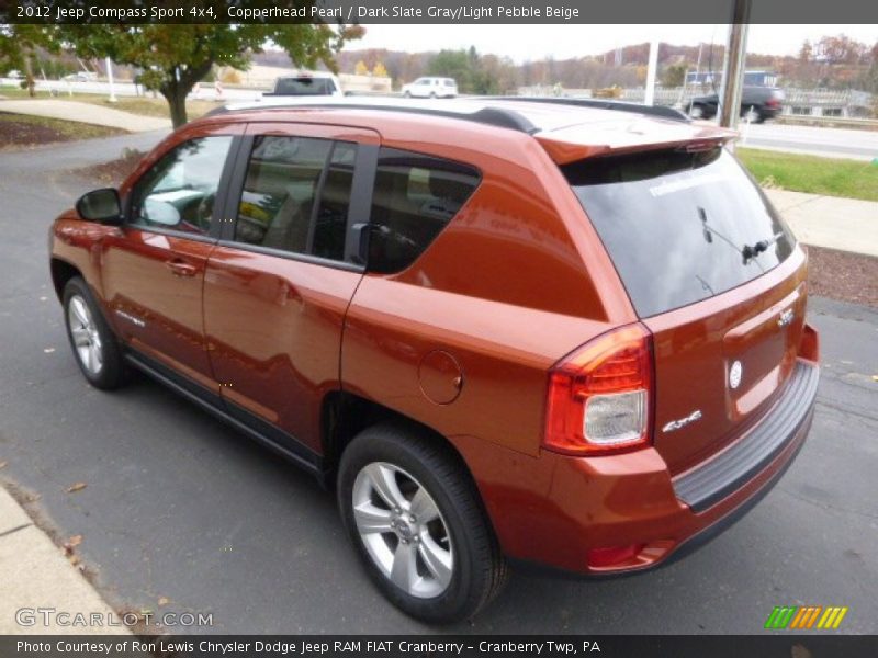 Copperhead Pearl / Dark Slate Gray/Light Pebble Beige 2012 Jeep Compass Sport 4x4