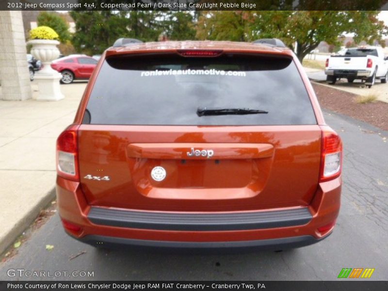 Copperhead Pearl / Dark Slate Gray/Light Pebble Beige 2012 Jeep Compass Sport 4x4