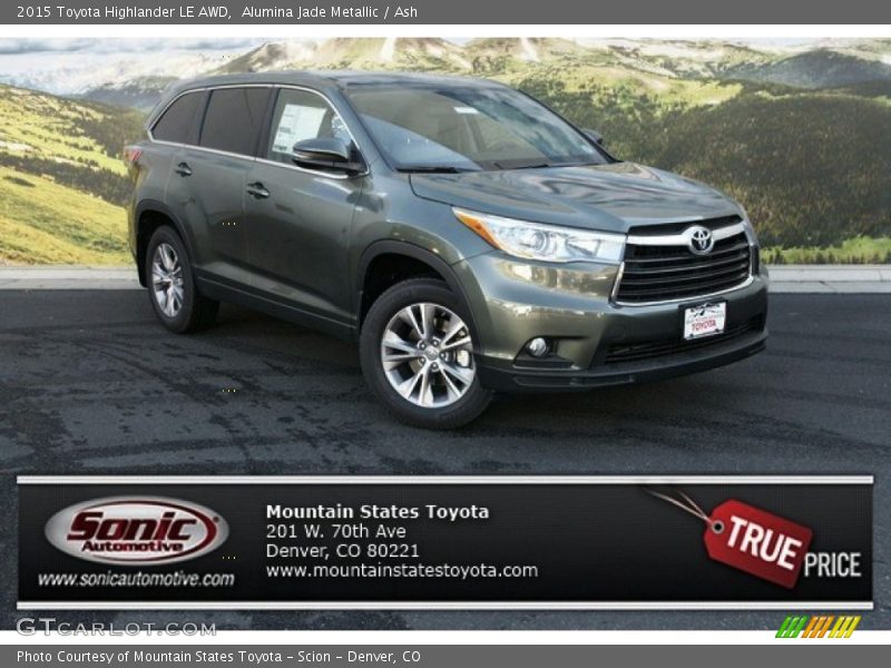 Alumina Jade Metallic / Ash 2015 Toyota Highlander LE AWD