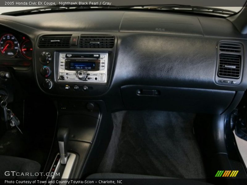 Nighthawk Black Pearl / Gray 2005 Honda Civic EX Coupe